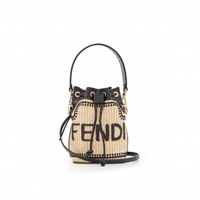FENDI MON TRESOR CROCHET STRAW MINI BAG (19*12*10cm) 